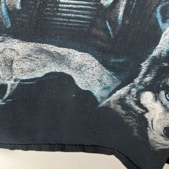 Distressed Vintage Y2K T Shirt Skeleton Mythical Creatures XL Black Graphic Tee - Picture 8 of 16